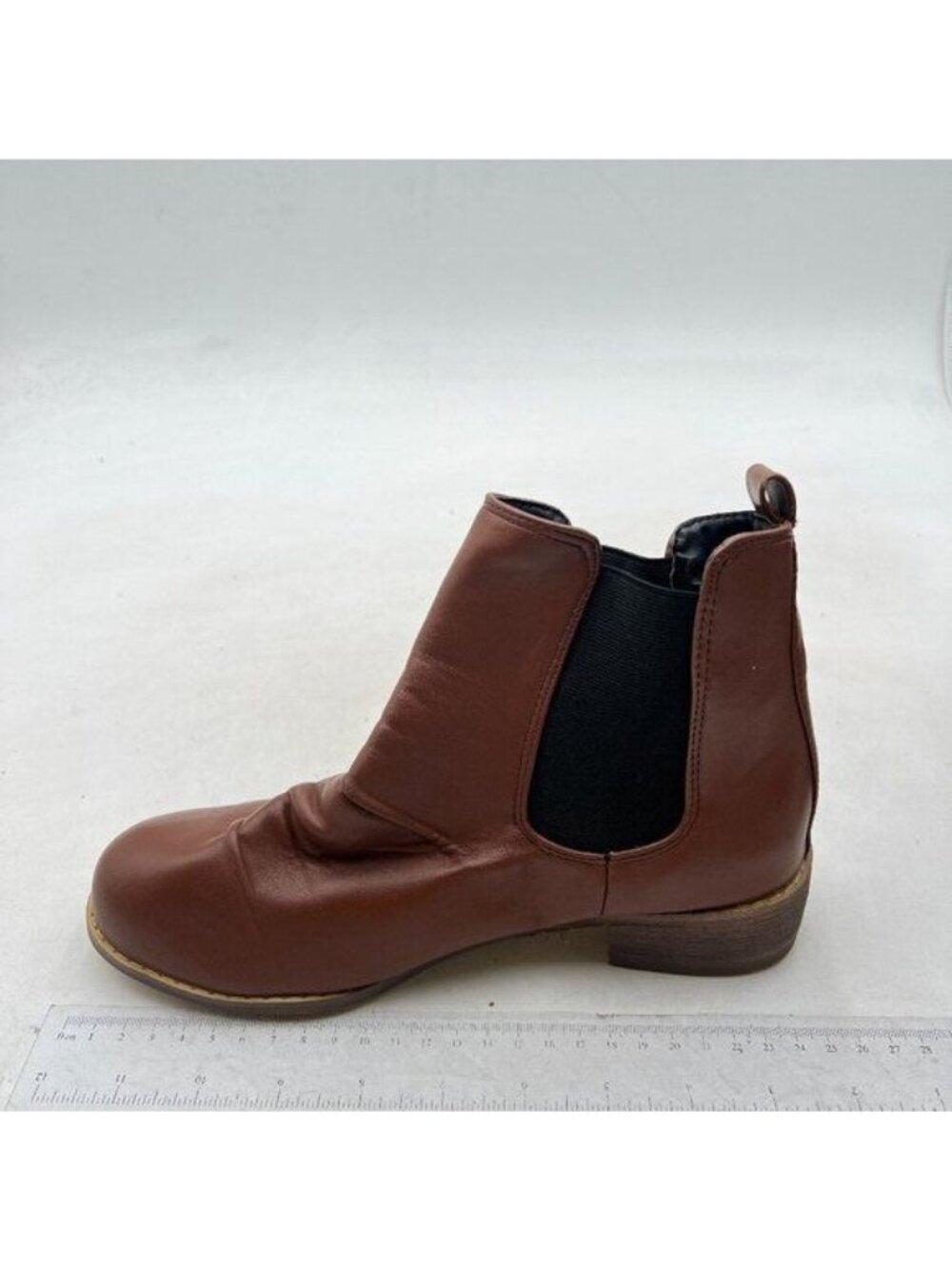 Women Lug Sole Low Chunky Heel Chelsea Fashion Ankle Boot w/Double Elastic Gore